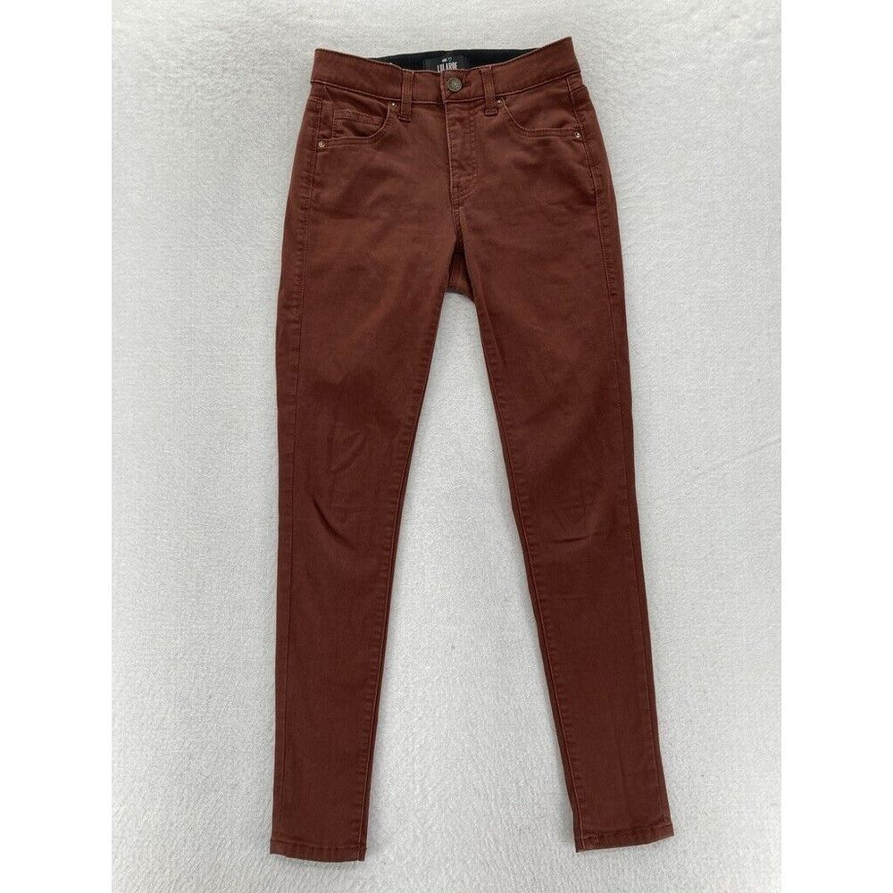 LuLaRoe With Love Jeans Women's 24 Dark Wash Red Stretch Denim Skinny Ankle Pant